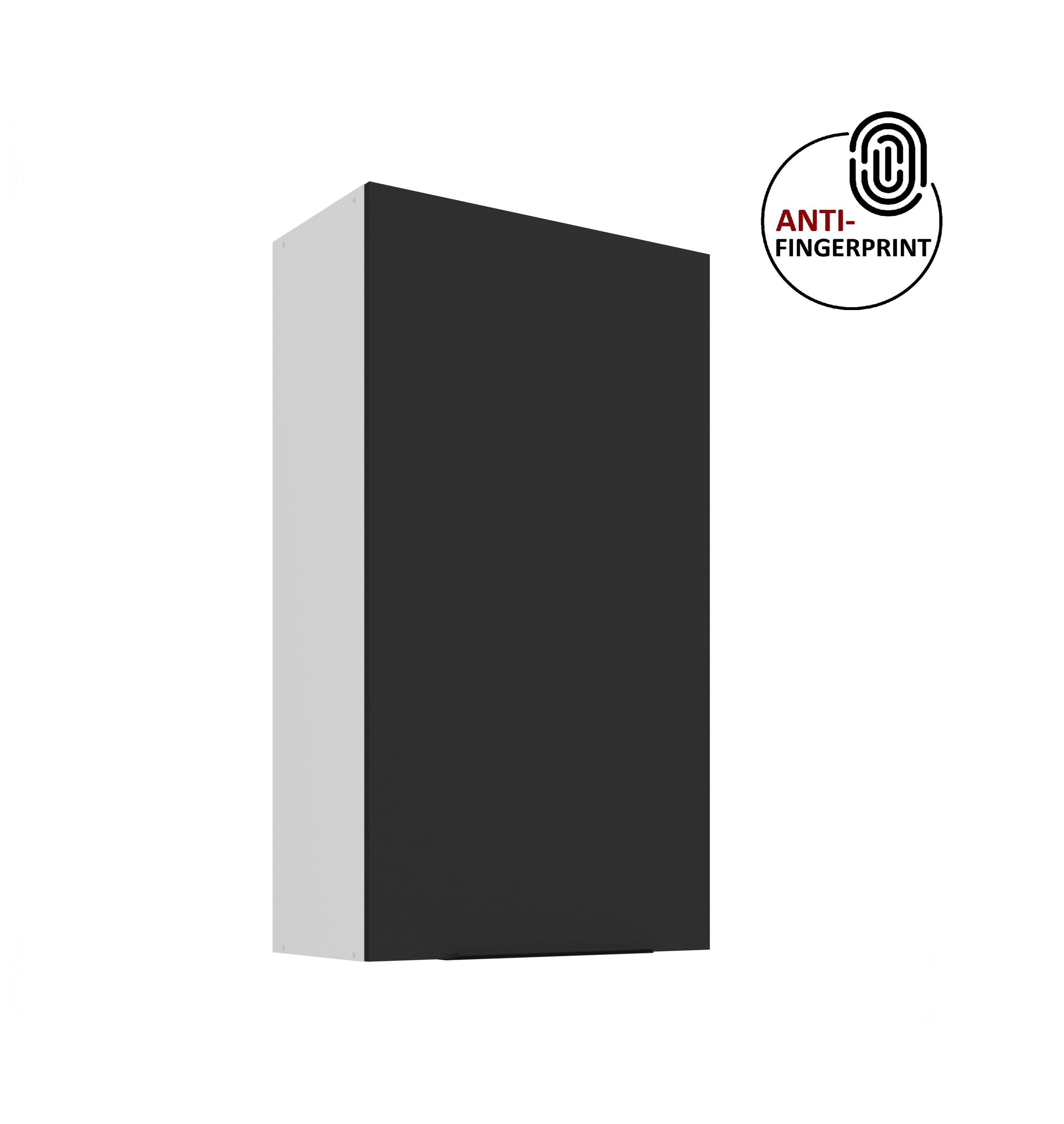 K&uuml;che ARIA H&auml;ngeschrank 60 cm H&ouml;he 90 cm Schwarz K&uuml;chenzeile Anti Fingerprint 