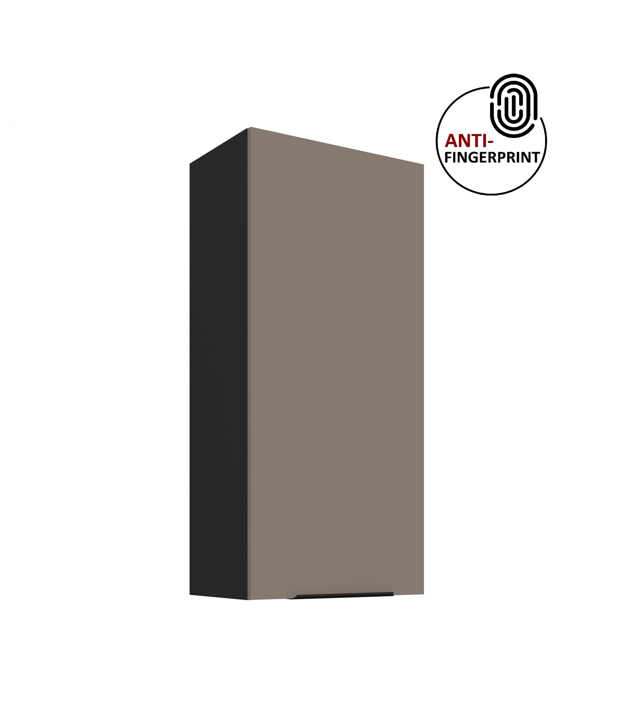 K&uuml;che ARIA H&auml;ngeschrank 50 cm H&ouml;he 90 cm Sandgrau K&uuml;chenzeile Anti Fingerprint 