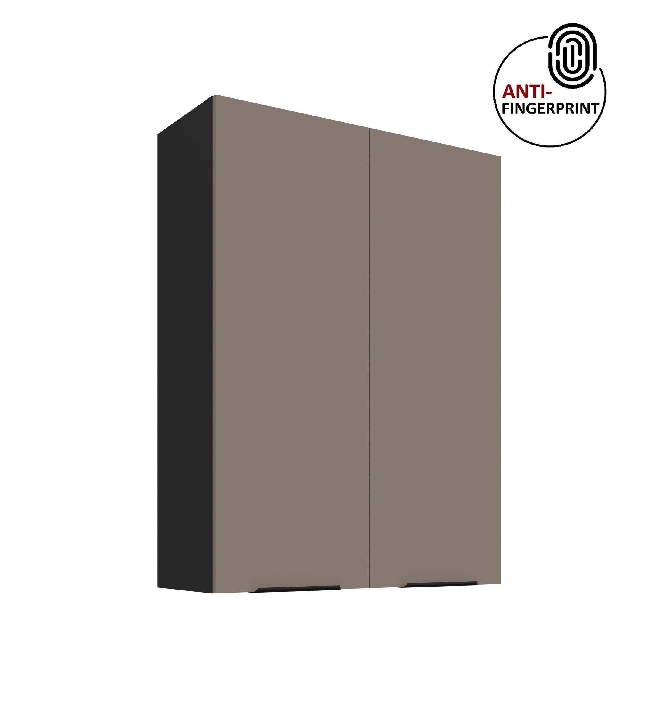 K&uuml;che ARIA H&auml;ngeschrank 80 cm H&ouml;he 90 cm Sandgrau K&uuml;chenzeile Anti Fingerprint 