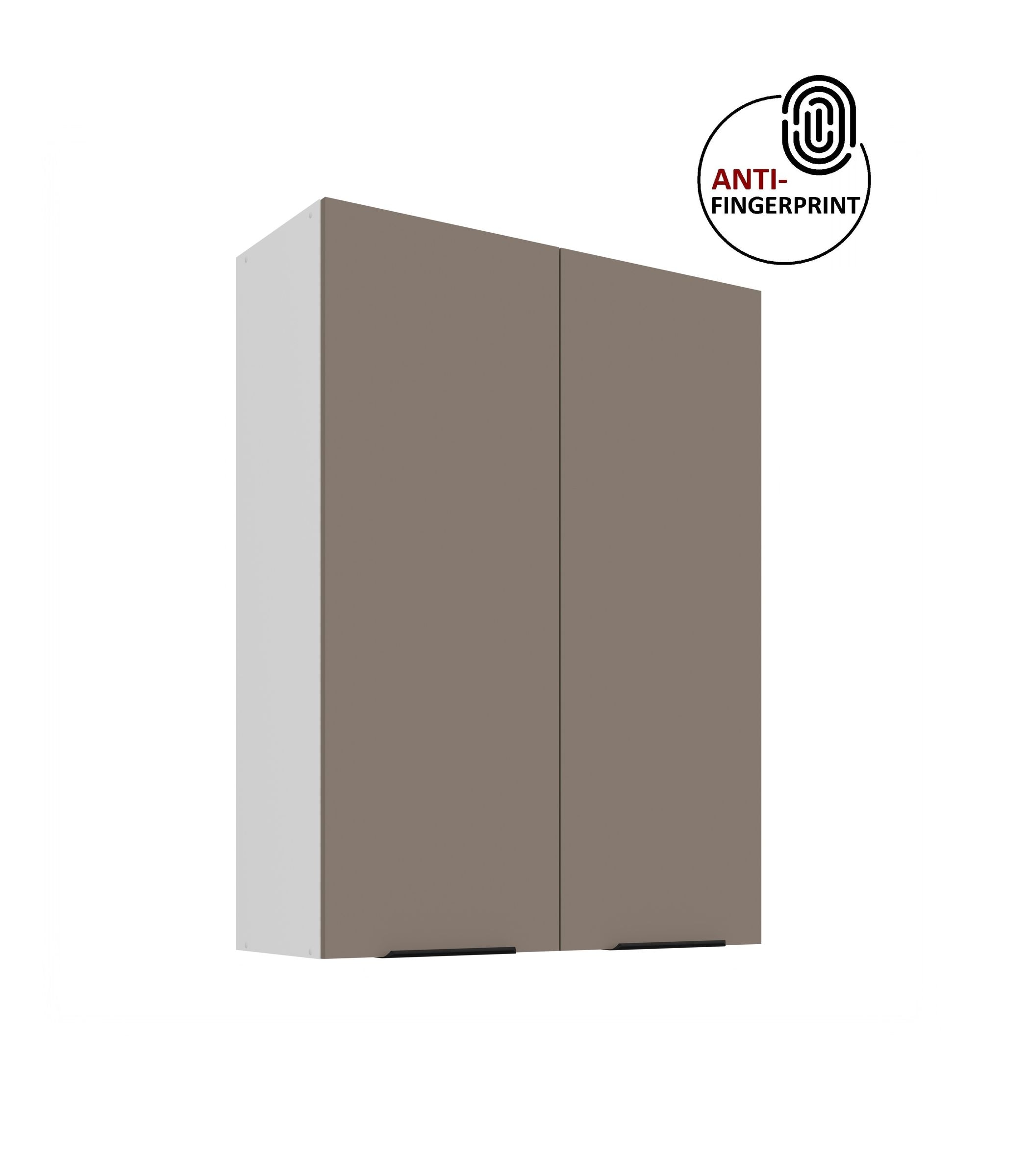 K&uuml;che ARIA H&auml;ngeschrank 80 cm H&ouml;he 90 cm Sandgrau K&uuml;chenzeile Anti Fingerprint 