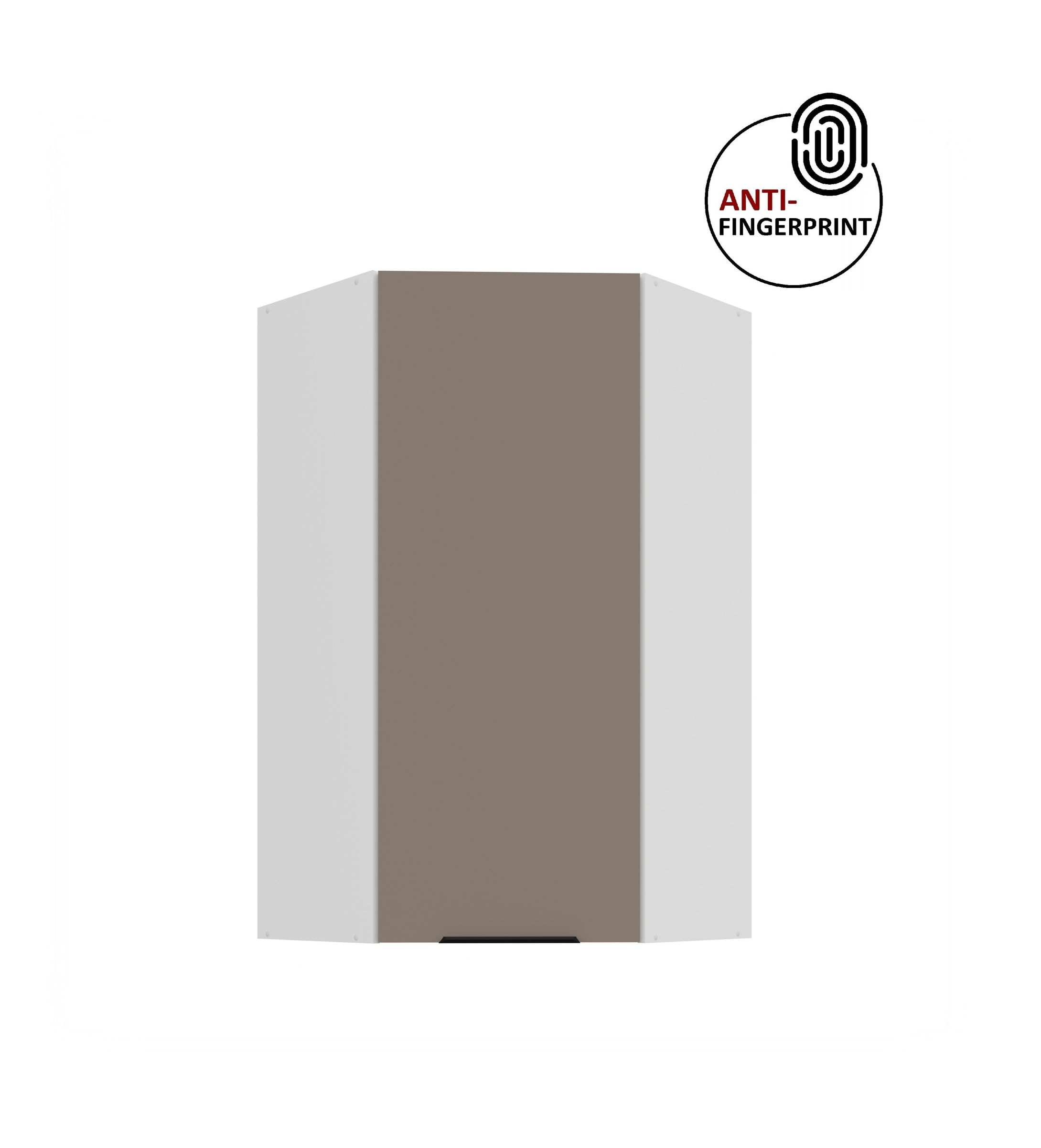 K&uuml;che ARIA Eckh&auml;ngeschrank 60 cm, H&ouml;he 90 Sandgrau K&uuml;chenzeile Anti Fingerprint 