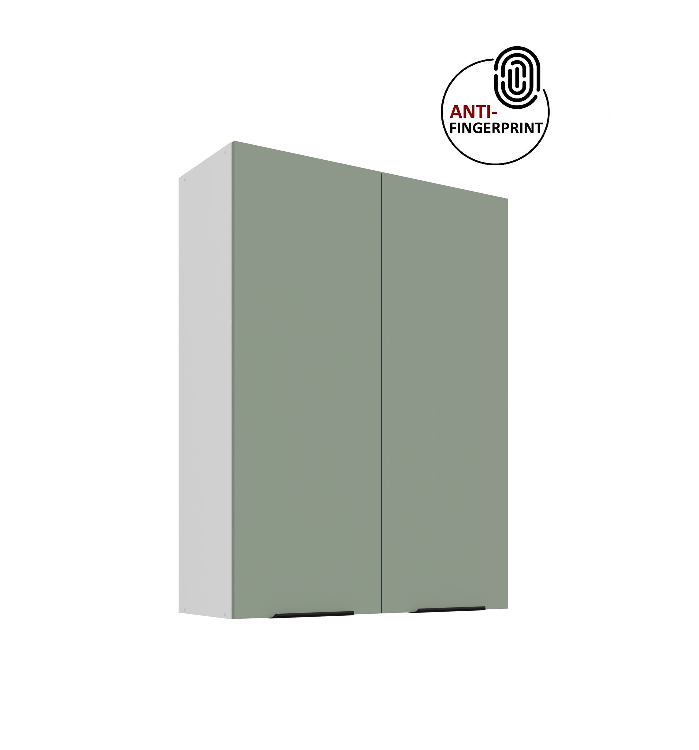 K&uuml;che ARIA H&auml;ngeschrank 80 cm H&ouml;he 90 cm Aquamarin K&uuml;chenzeile Anti Fingerprint 