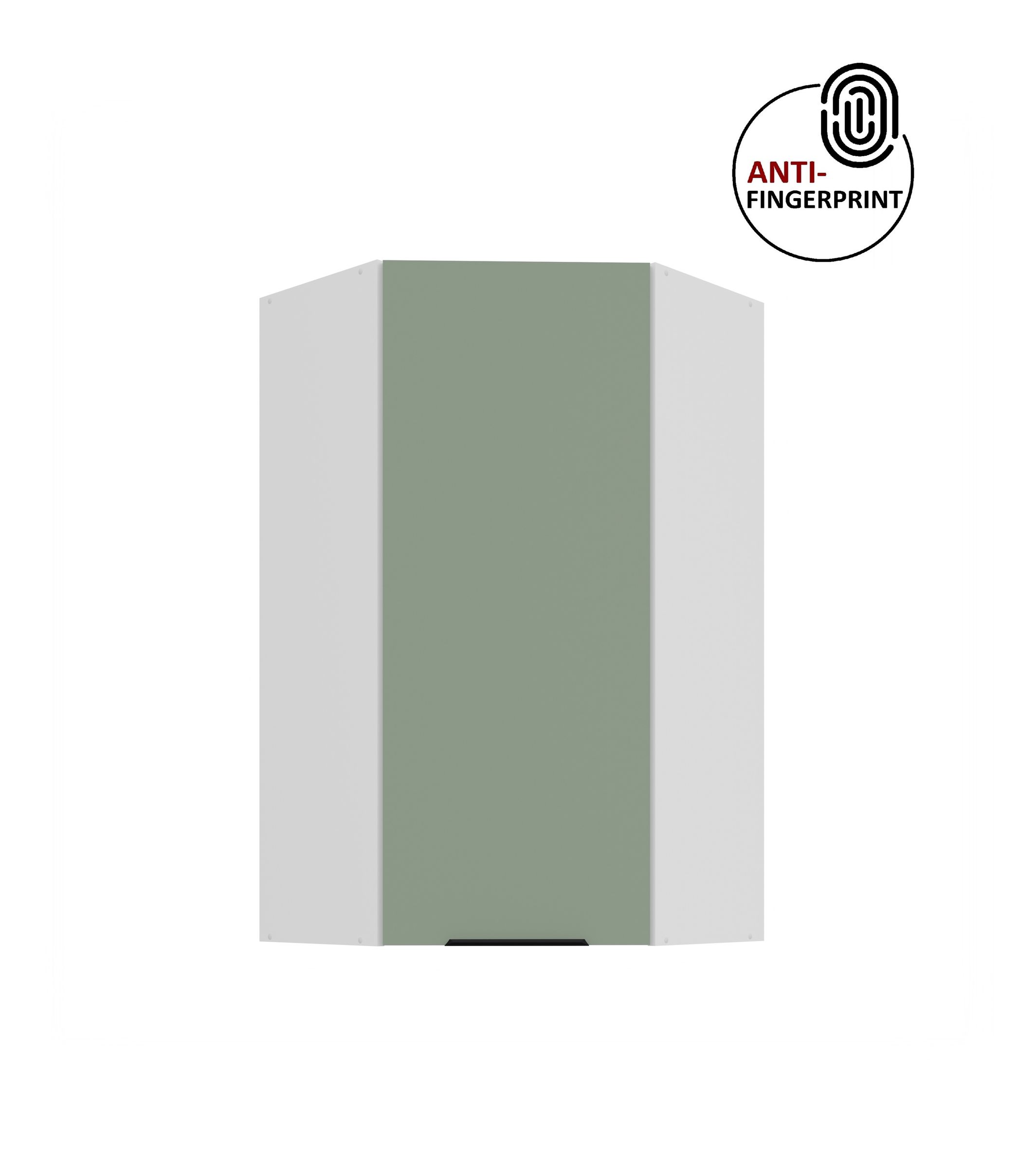 K&uuml;che ARIA Eckh&auml;ngeschrank 60 cm, H&ouml;he 90 Aquamarin K&uuml;chenzeile Anti Fingerprint 
