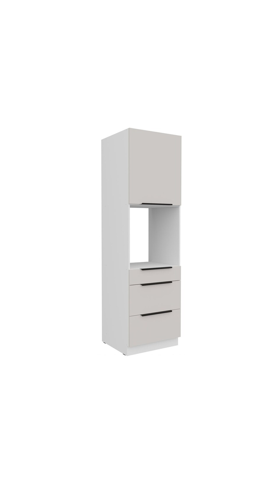 Küchen Hochschrank 60 cm COMO Kaschmir + Weiß Küchenzeile Küchenblock Küche