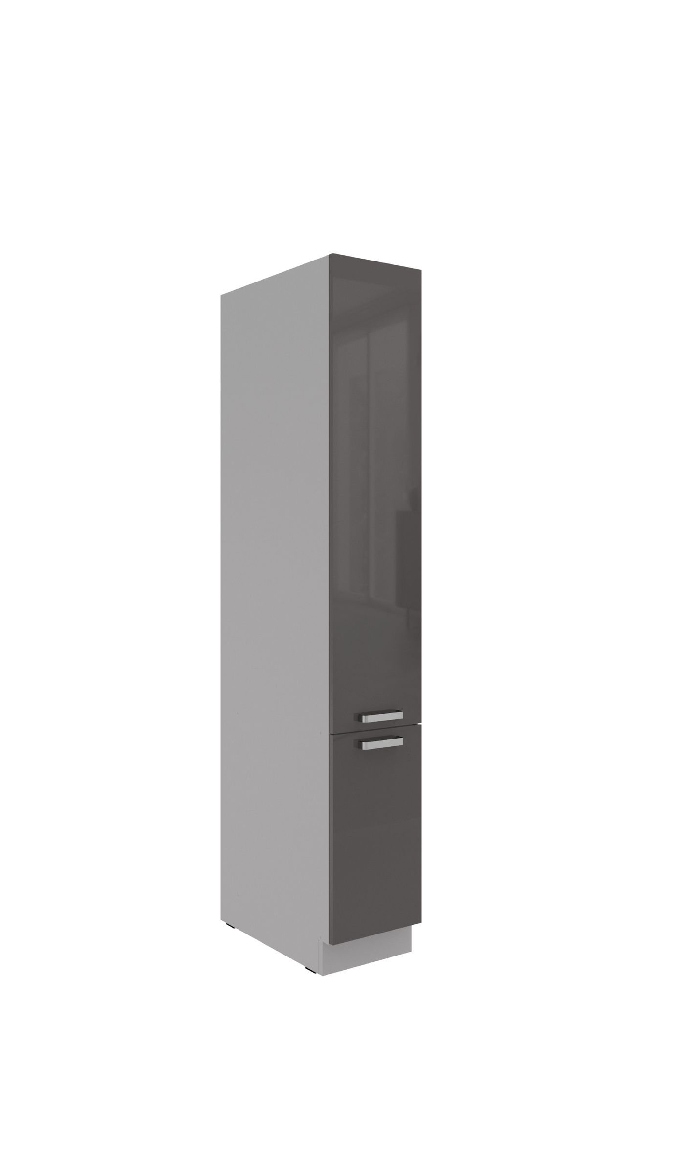 K&uuml;chen Apothekerschrank 30 cm GREY Grau hochglanz K&uuml;chenzeile K&uuml;chenblock 
