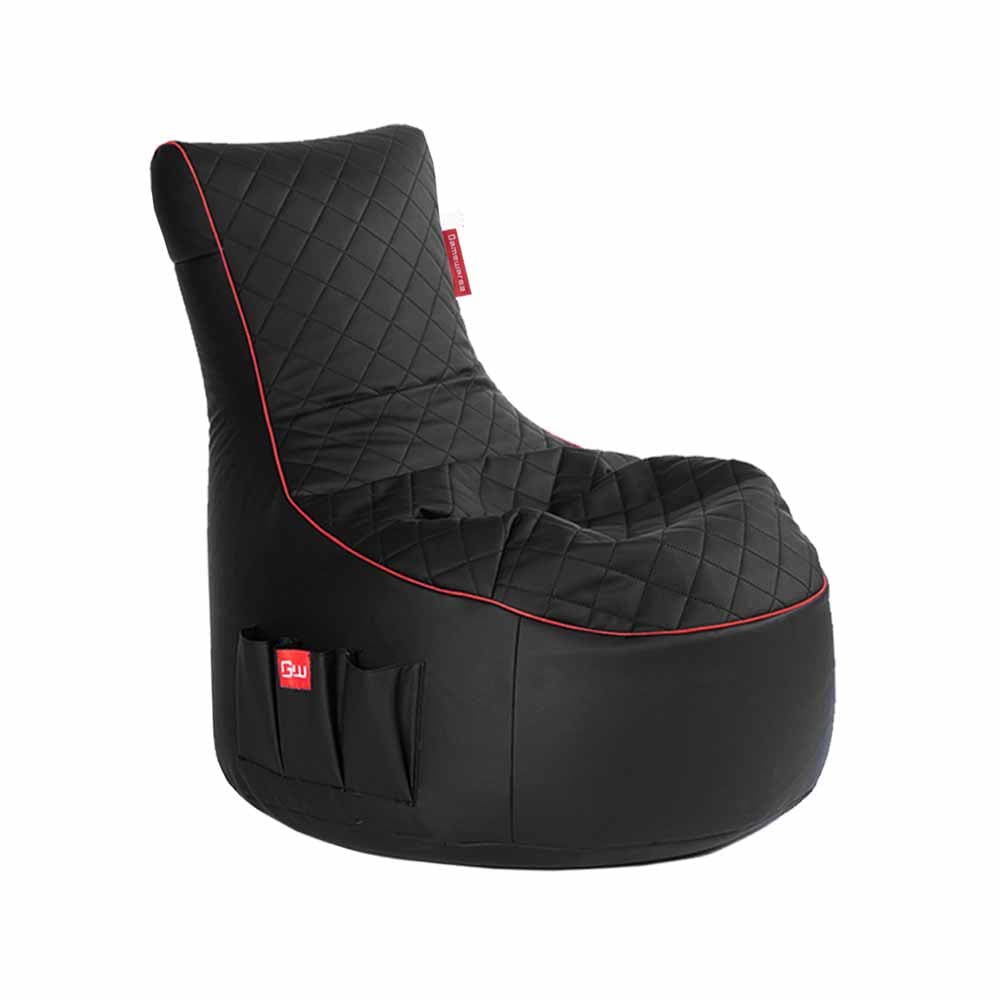 Gamewarez Gaming Sitzsack Classic - Kunstleder Crimson Hurricane (Schwarz/Rot)