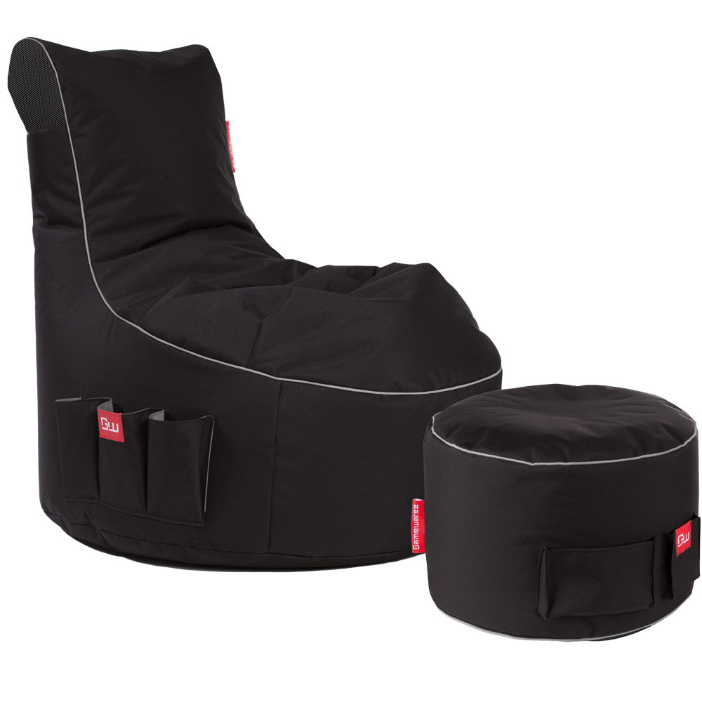 Gaming Sitzsack Bundle Classic - Fabric Cosmic Lightning (Schwarz/Grau) 