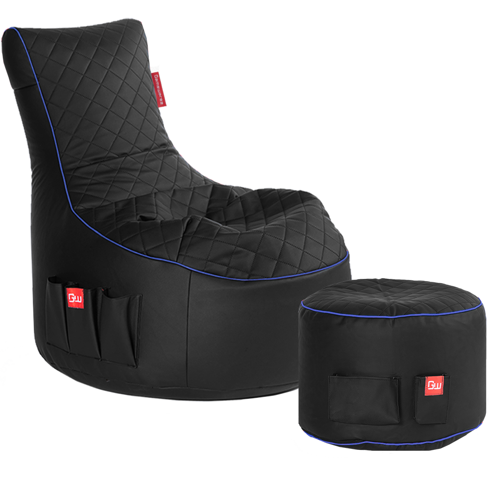 Gaming Sitzsack Bundle Classic - Arctic Hurricane (Schwarz/Blau) 