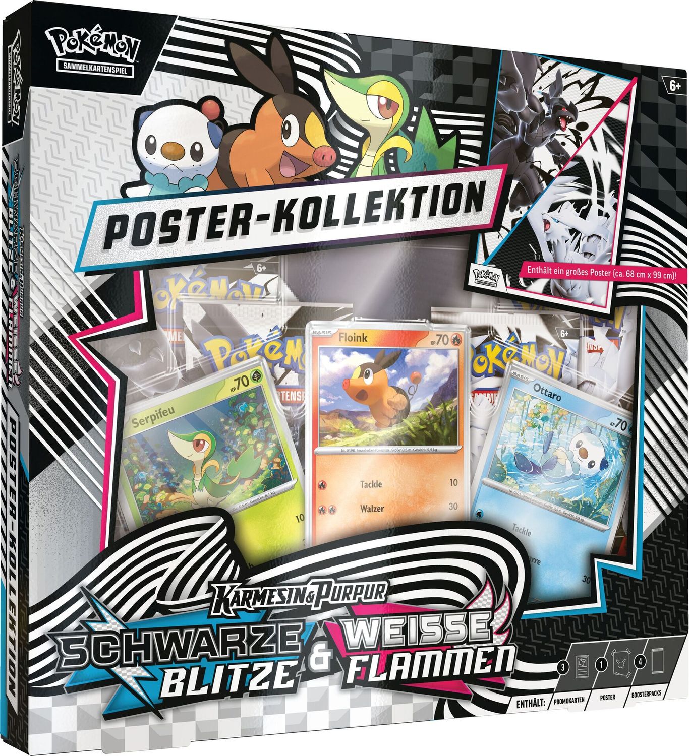 Pok&eacute;mon Pok&eacute;mon Karmesin & Purpur - Schwarze Blitze & Wei&szlig;e Flammen Poster-Kollektion 
