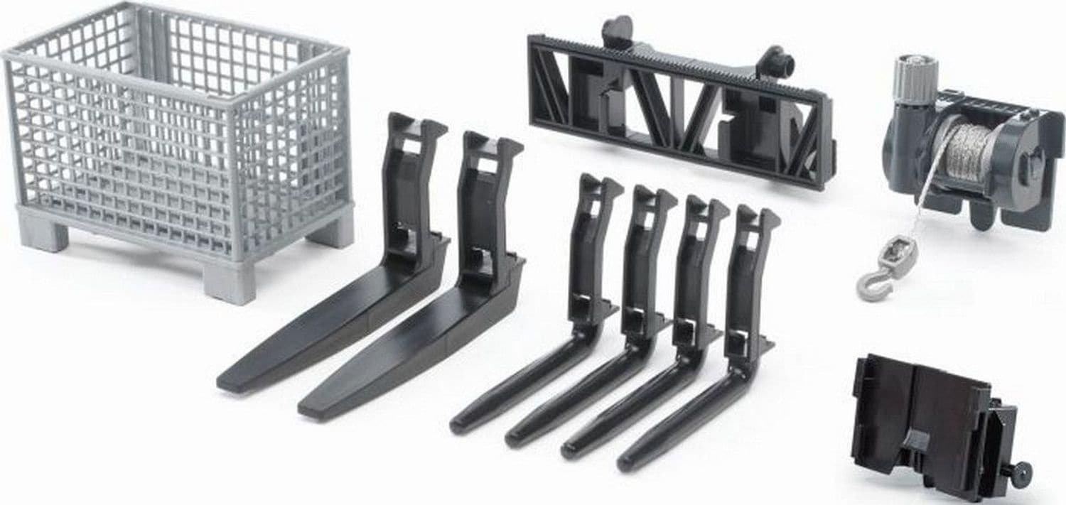 Bruder Bruder 02318 Zubeh&ouml;r: Gitterpalette, Seilwinde, Frontlader 