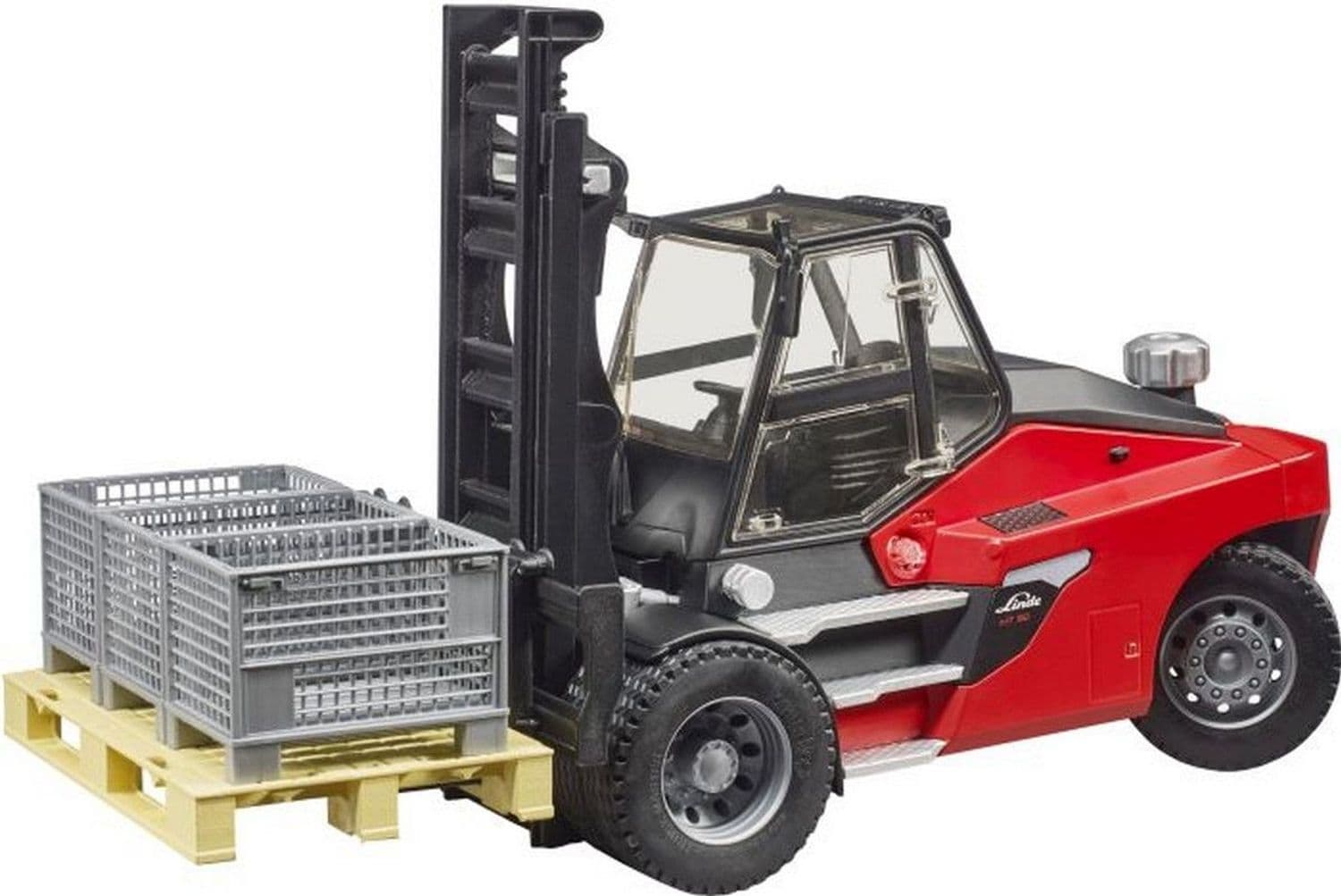 Bruder bruder 02513 Linde HT160D Stapler mit Palette und 3 Gitterboxen 