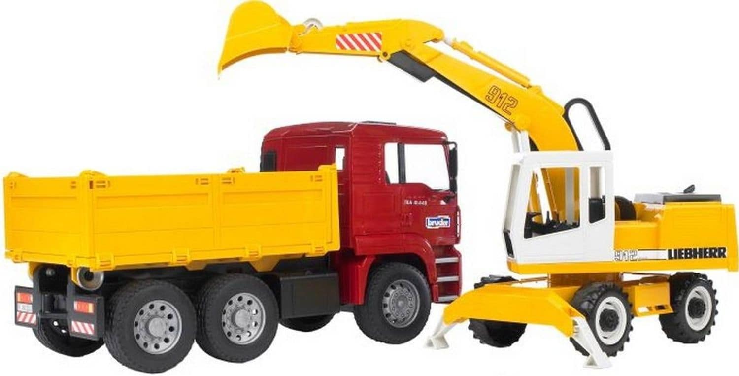 Bruder bruder 02751 MAN TGA Kipp-LKW + Liebherr Schaufelbagger 