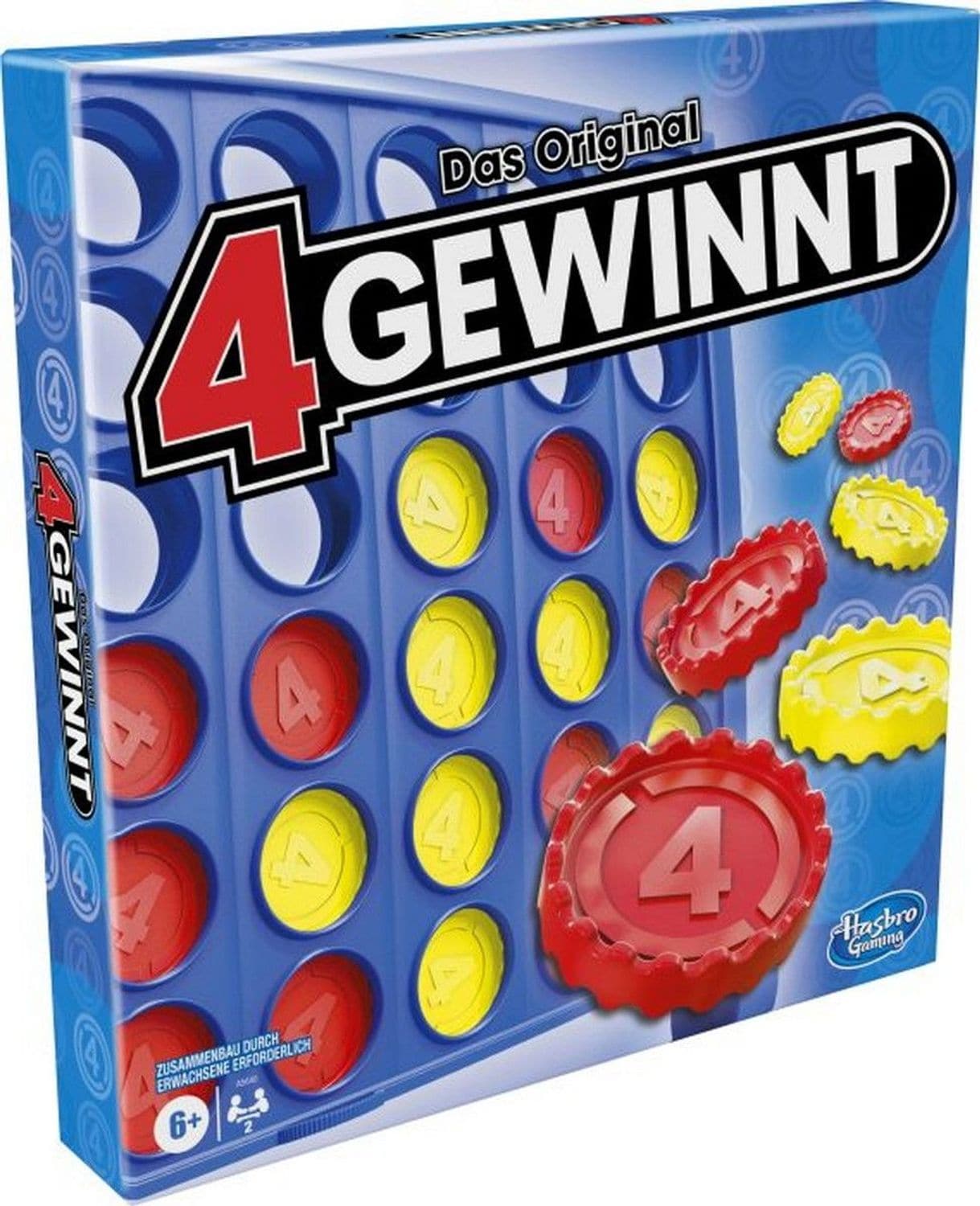 Hasbro Gaming 4 gewinnt, Strategiespiel f&uuml;r 2 Spieler, 4 gewinnt Rasterwand, 4 in einer Reihe, Spiel f&uuml;r Kinder ab 6 