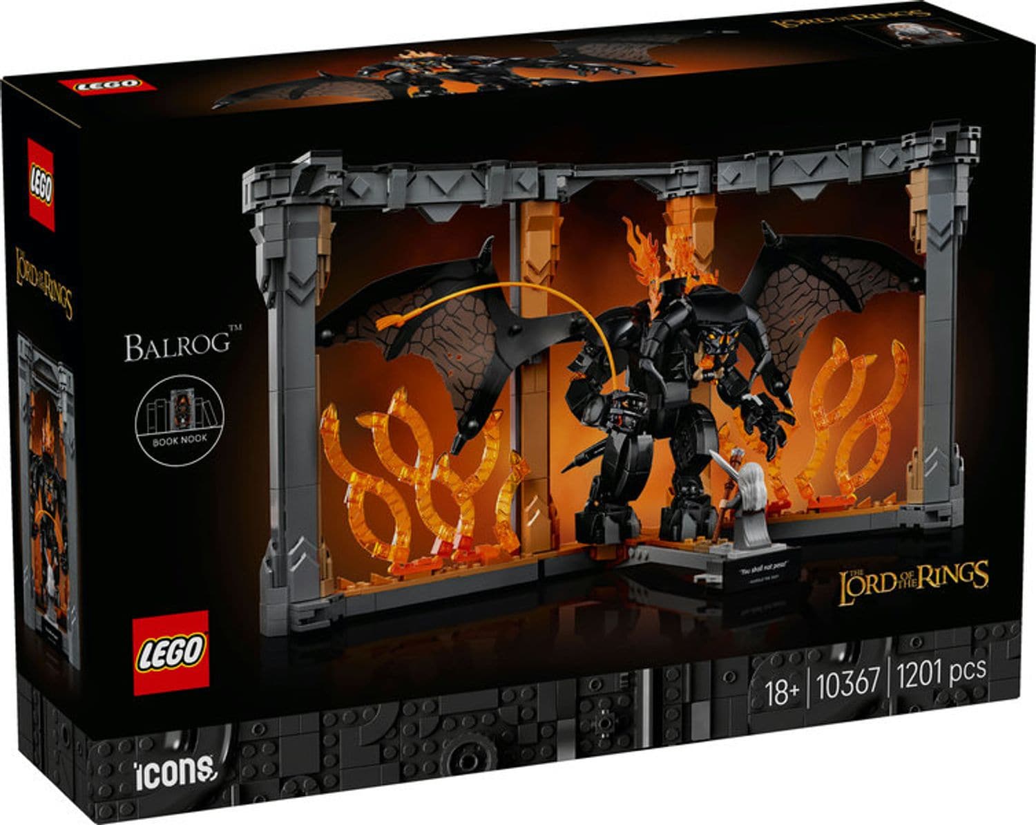 LEGO&reg; Icons Der Herr der Ringe: Balrog&trade; B&uuml;cherst&uuml;tze 