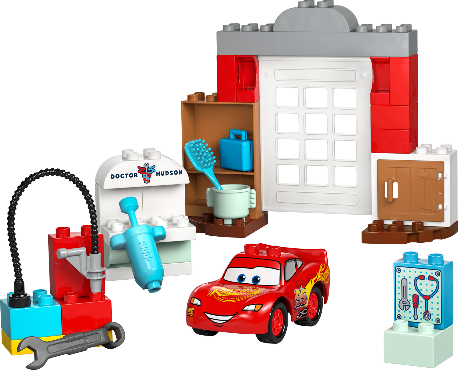 LEGO® McQueens Besuch in Docs Werkstatt