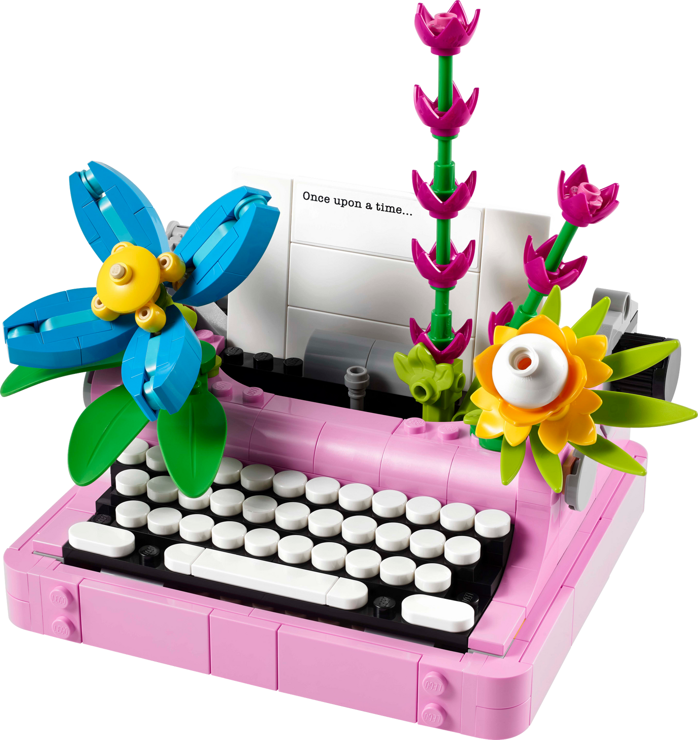 LEGO&reg; Schreibmaschine mit Blumen 