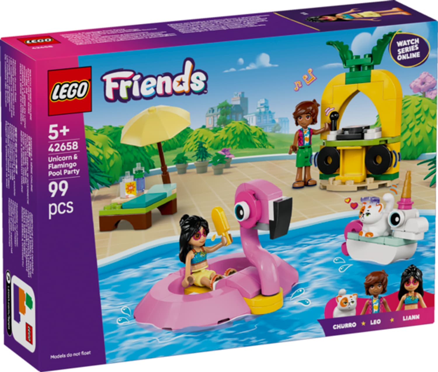 LEGO&reg; Friends Poolparty mit Einhorn und Flamingo 