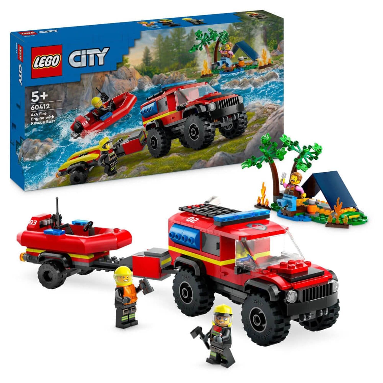 LEGO&reg; City Feuerwehrgel&auml;ndewagen mit Rettungsboot 