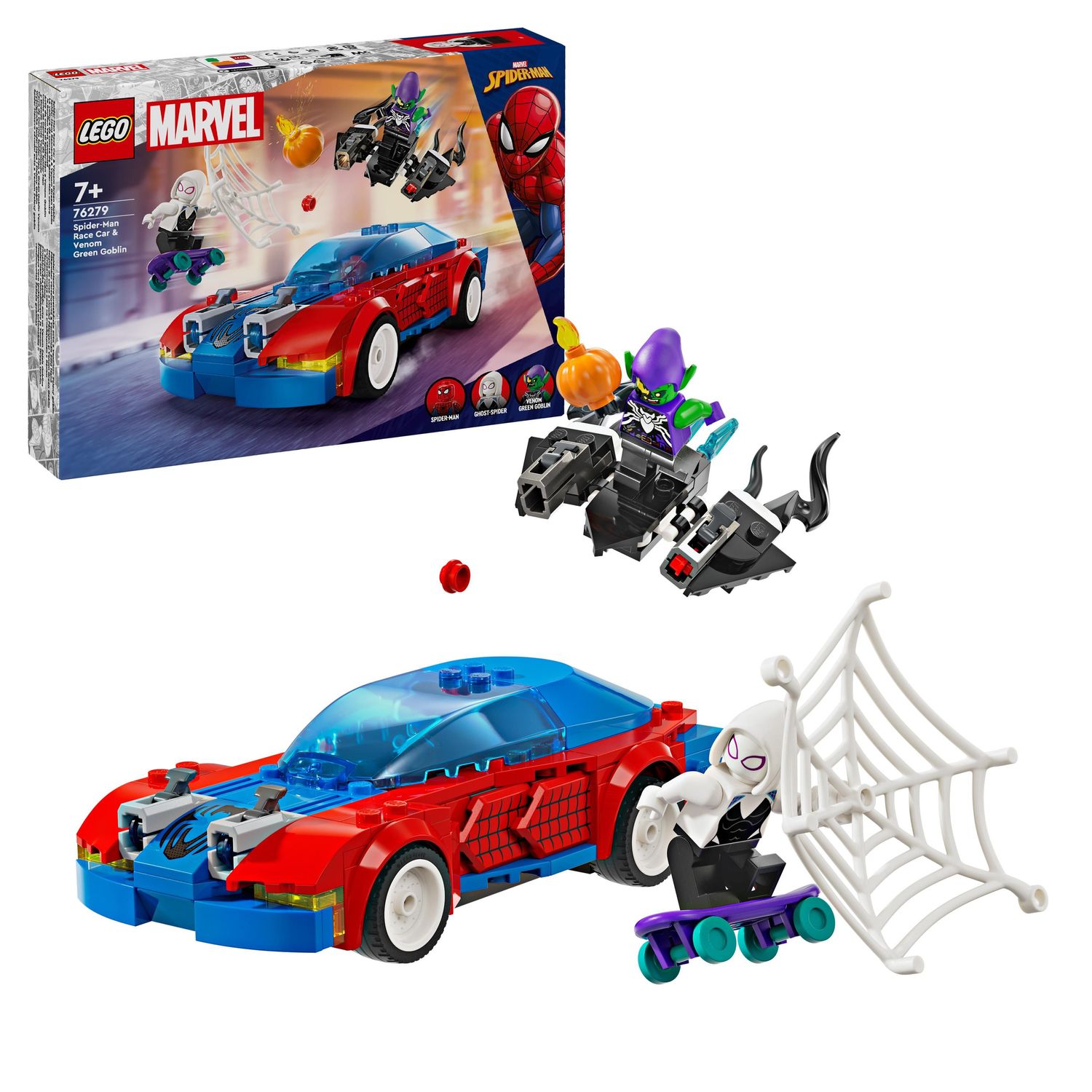 LEGO&reg; Super Heroes Spider-Mans Rennauto & Venom Green Goblin 