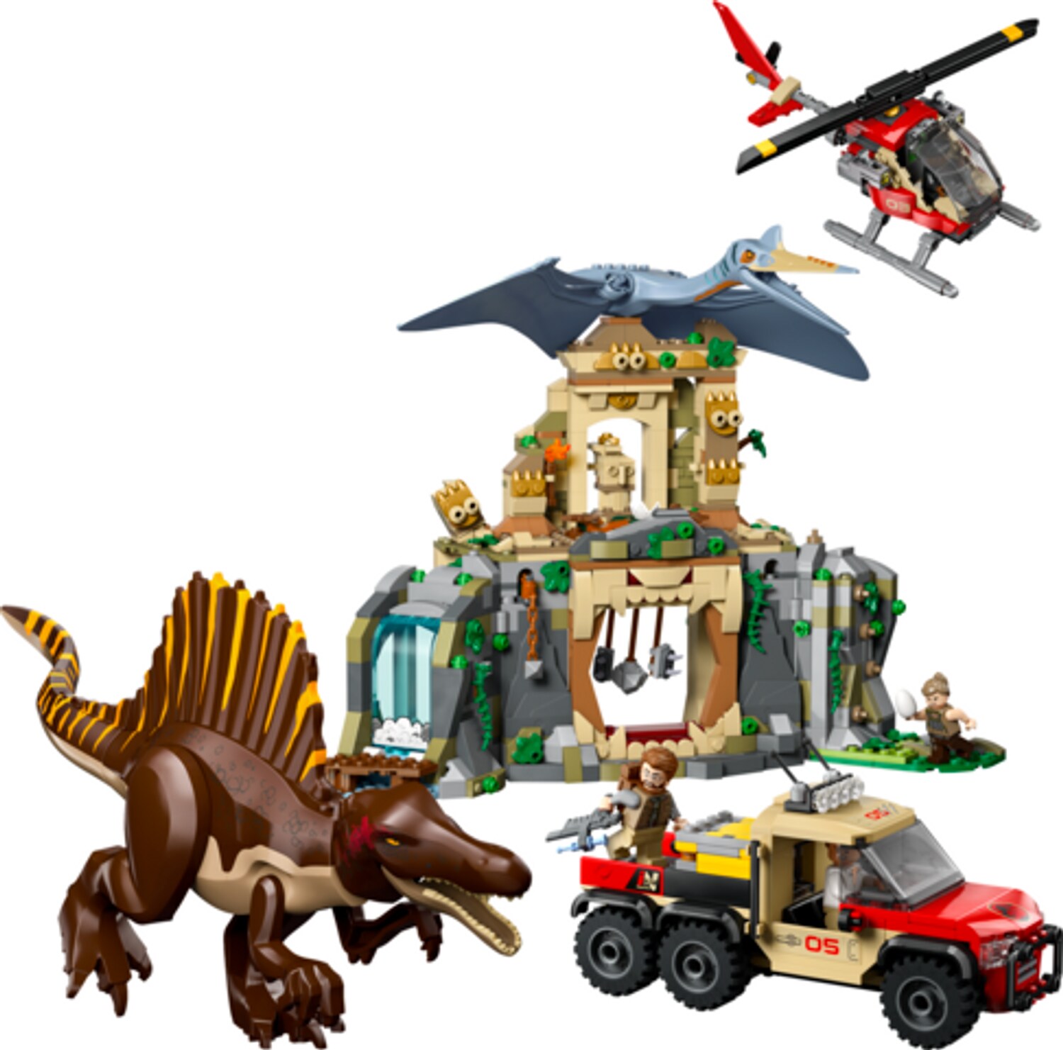 LEGO&reg; Jurassic World Spinosaurier & Quetzalcoatlus: Hubschrauber-Einsatz 