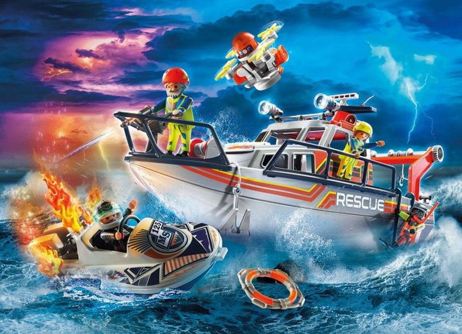 Playmobil Seenot: L&ouml;scheinsatz mit Rettungskreuzer 