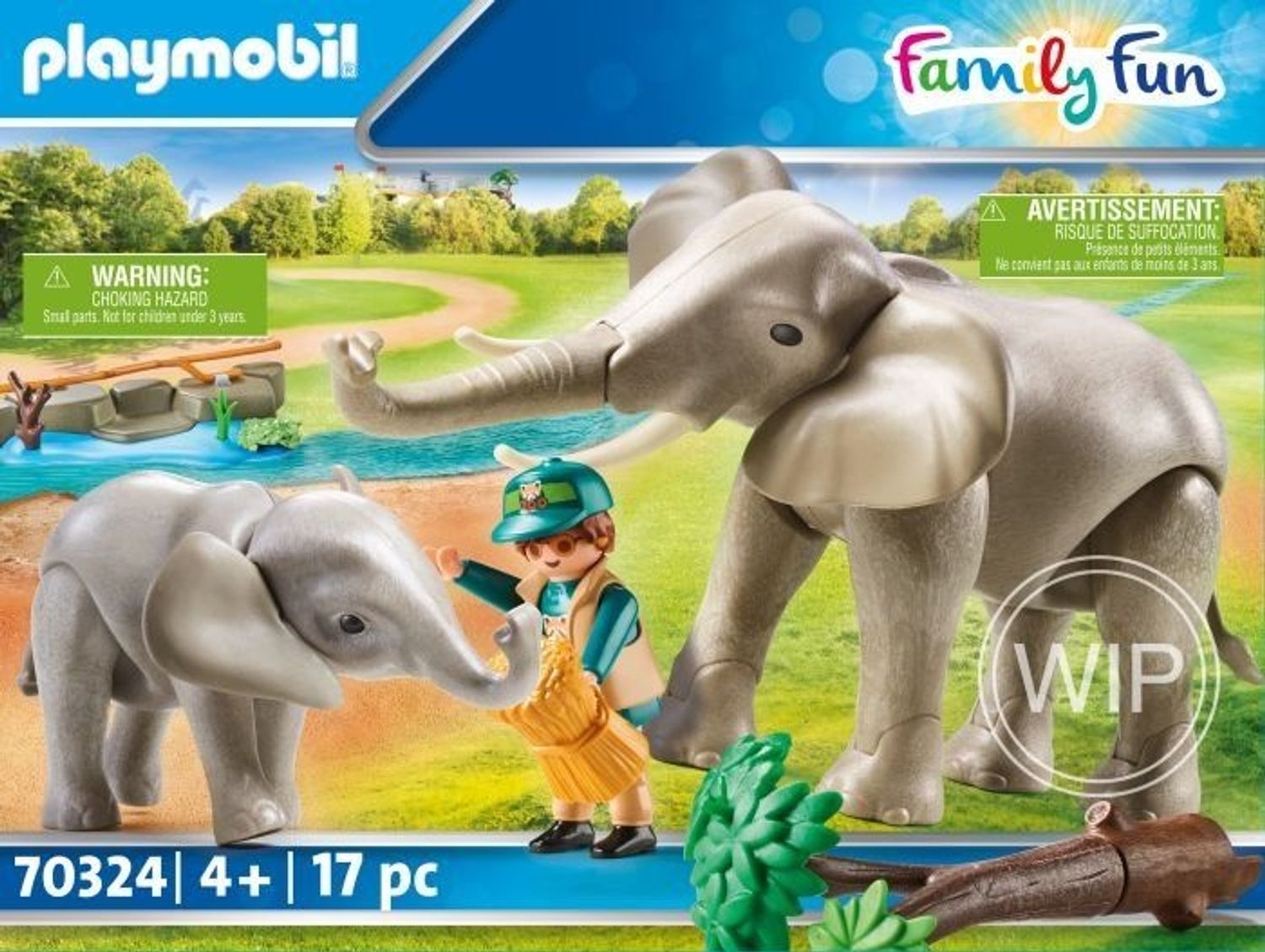 Playmobil Elefanten im Freigehege mit Tierpfleger 