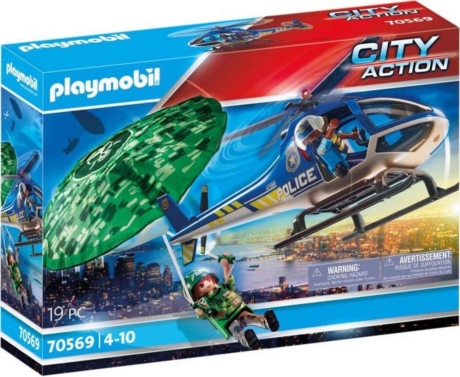 Playmobil Polizei-Hubschrauber: Fallschirmeinsatz 