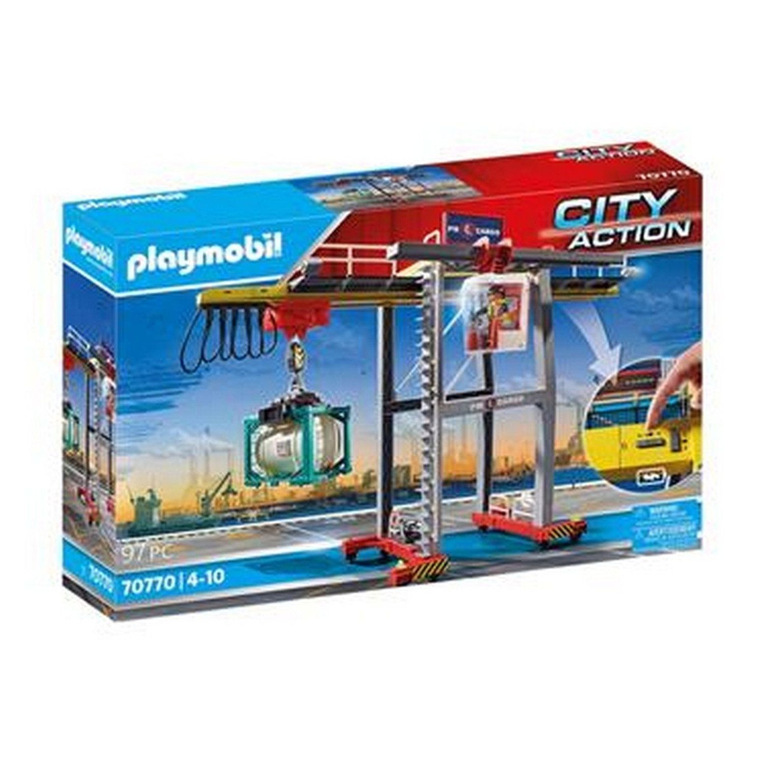 Playmobil Portalkran mit Containern 