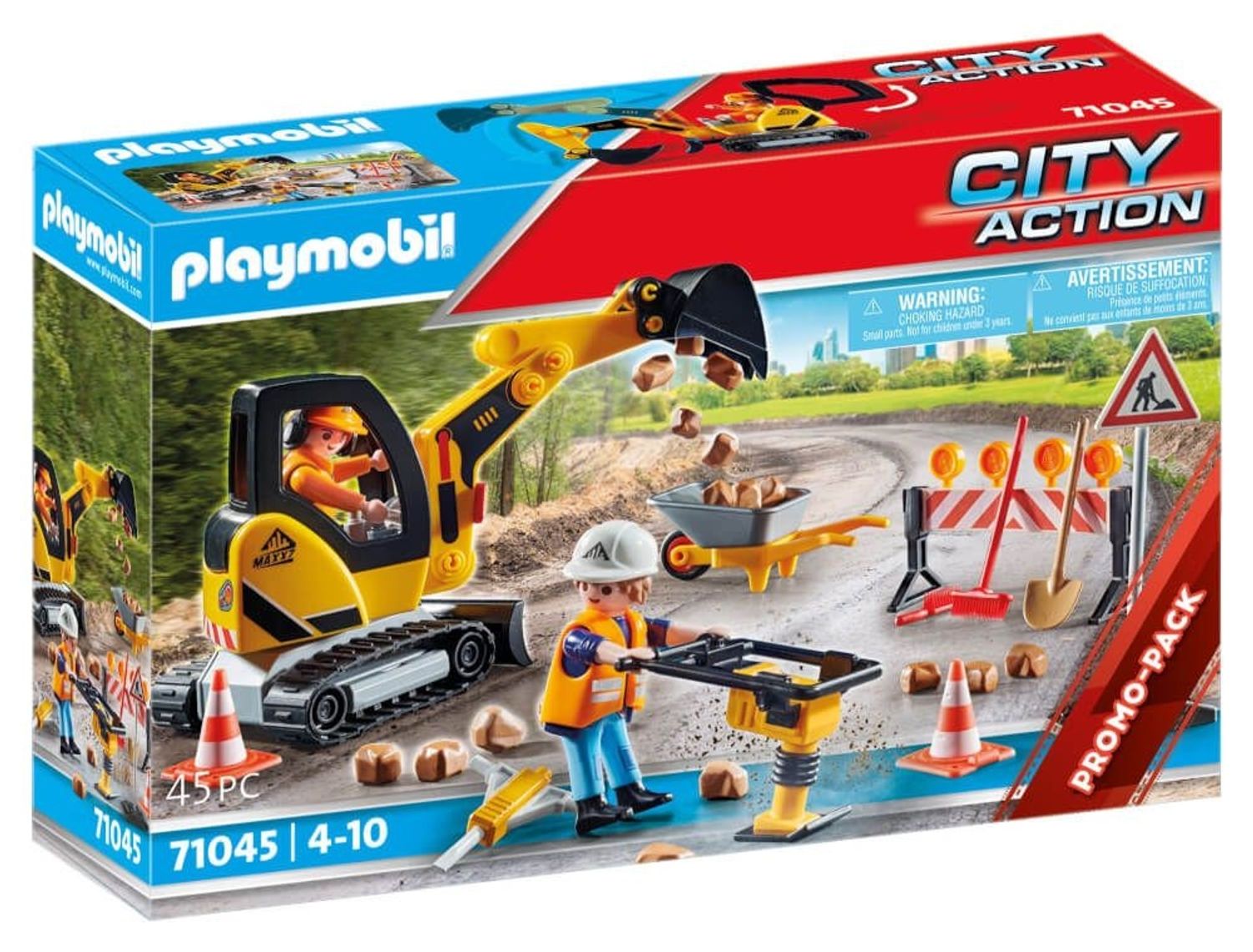 Playmobil Stra&szlig;enbau Set mit Bagger und Bauzubeh&ouml;r 