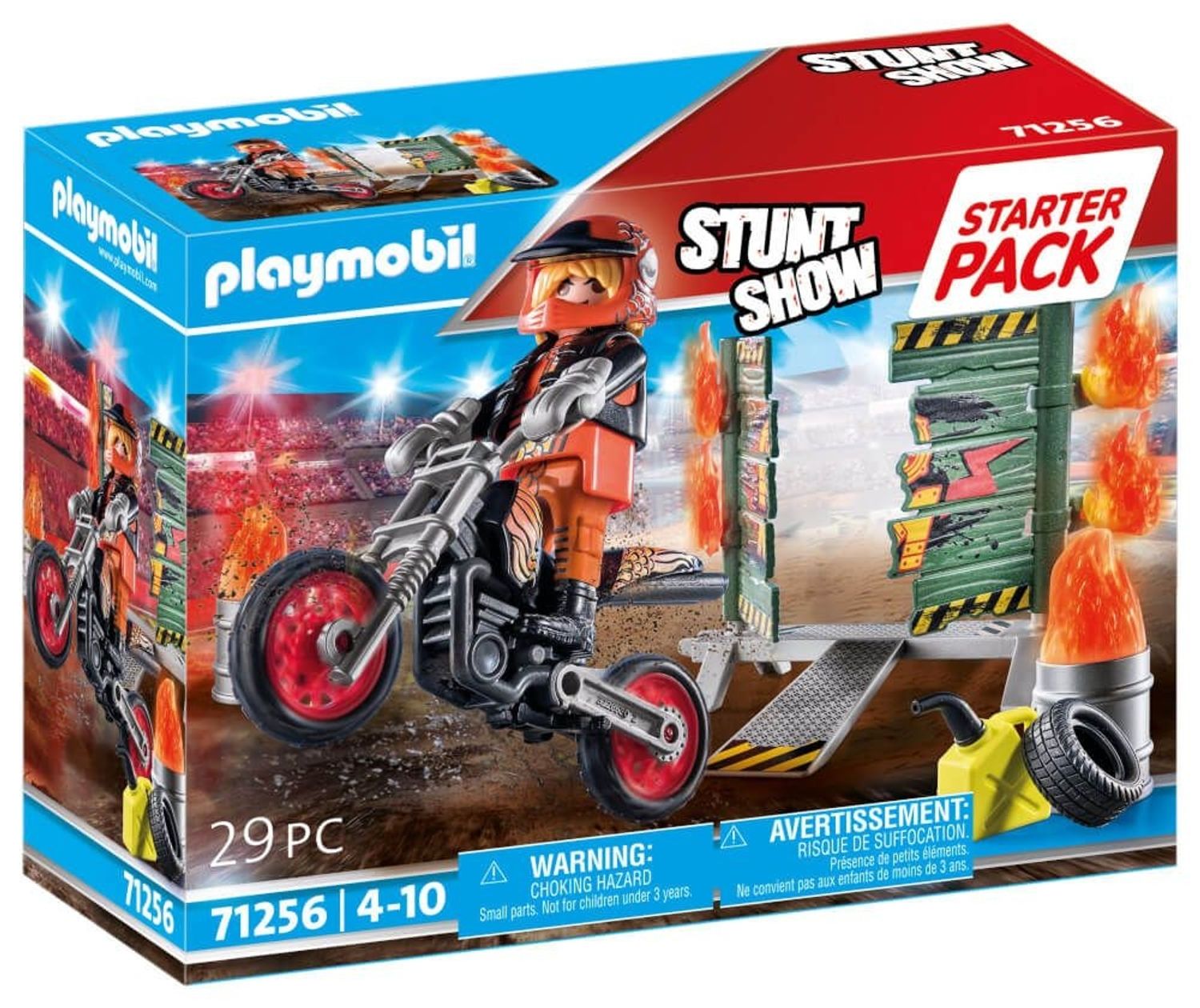 Playmobil Stuntshow Motorrad mit Feuerwand 