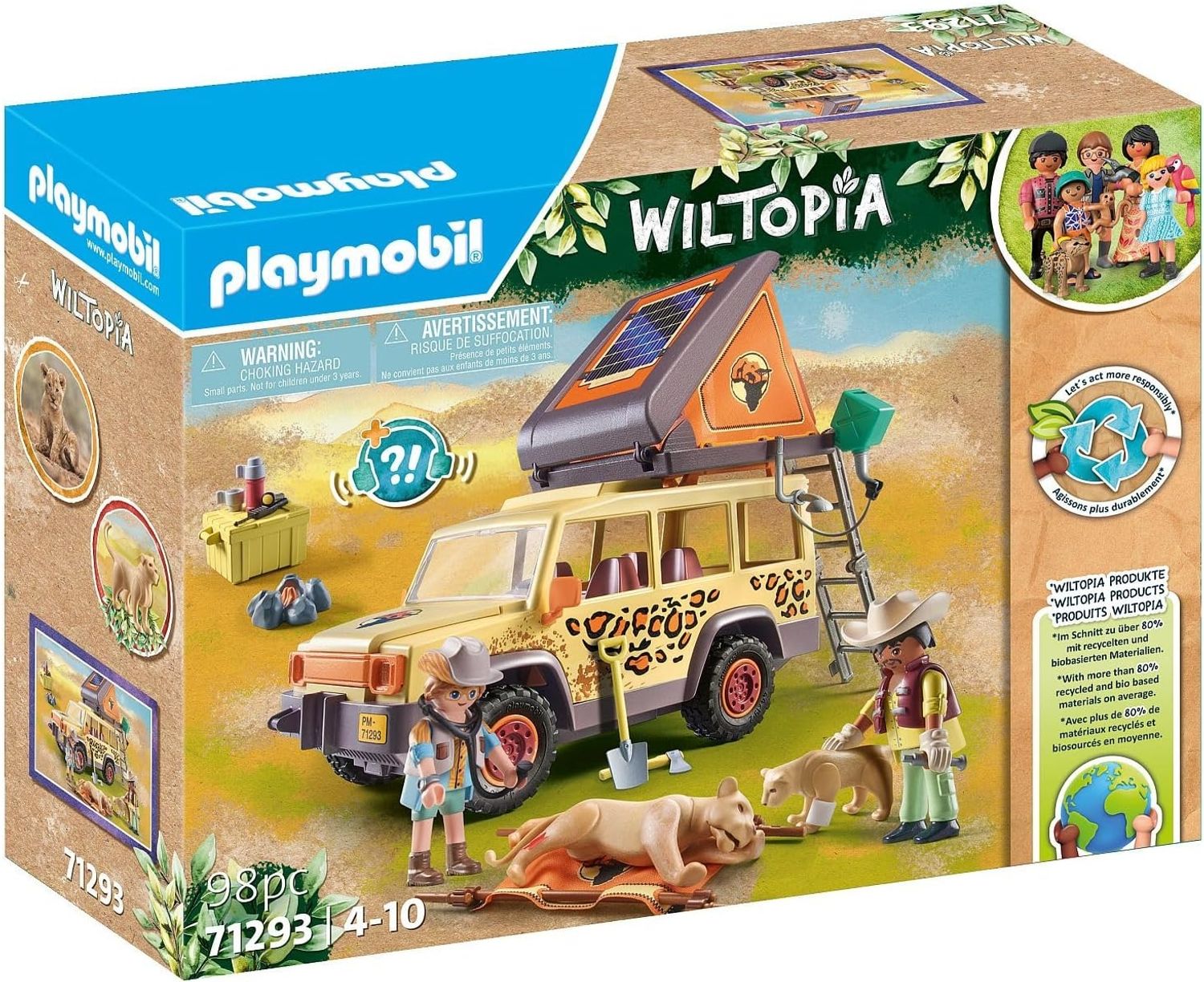 Playmobil Mit dem Gel&auml;ndewagen bei den L&ouml;wen 