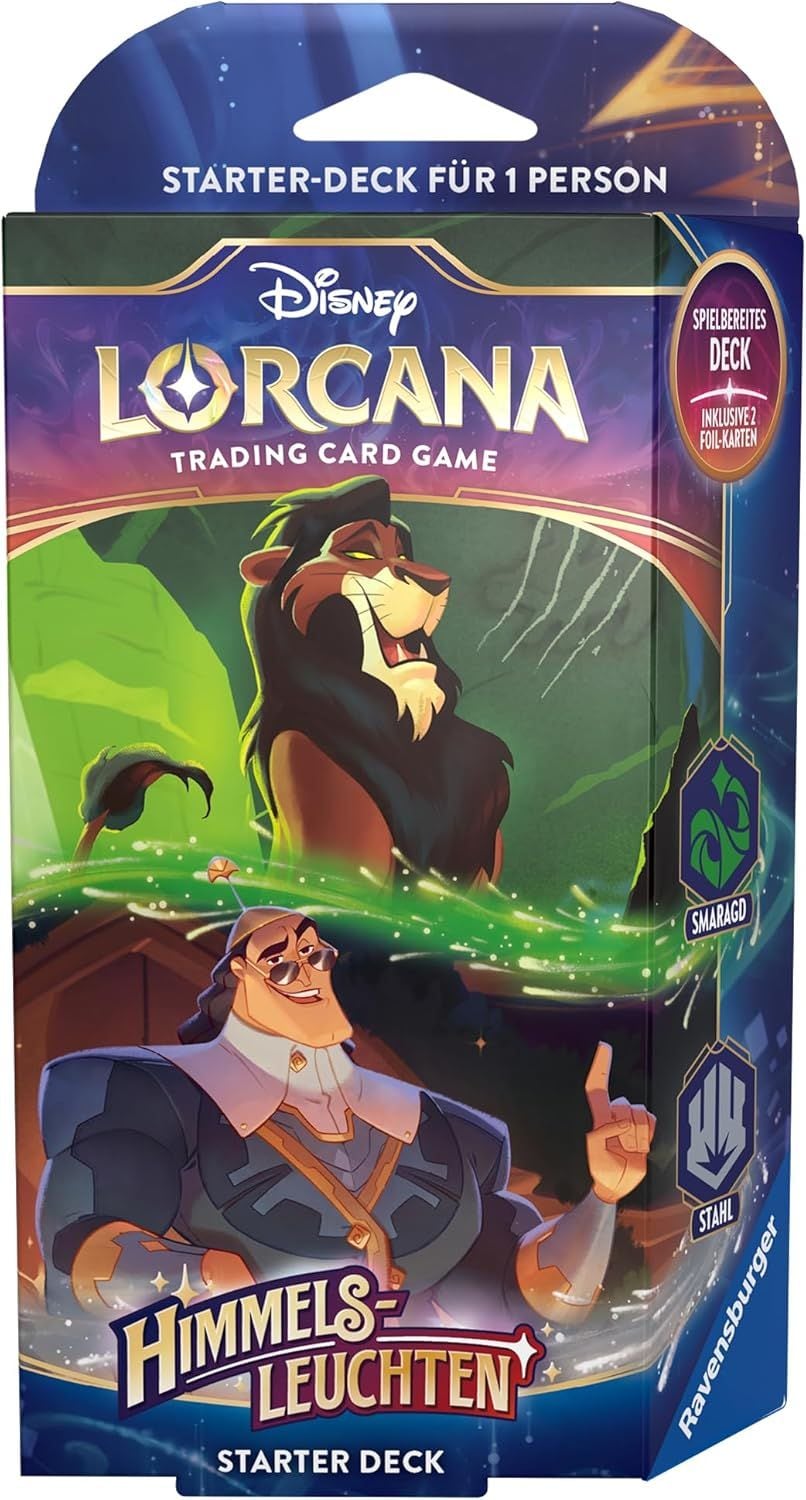 Ravensburger Disney Lorcana Himmelsleuchten - Starter Deck Smaragd und Stahl 