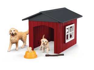 Schleich Hundehütte mit Goldenretrievern 