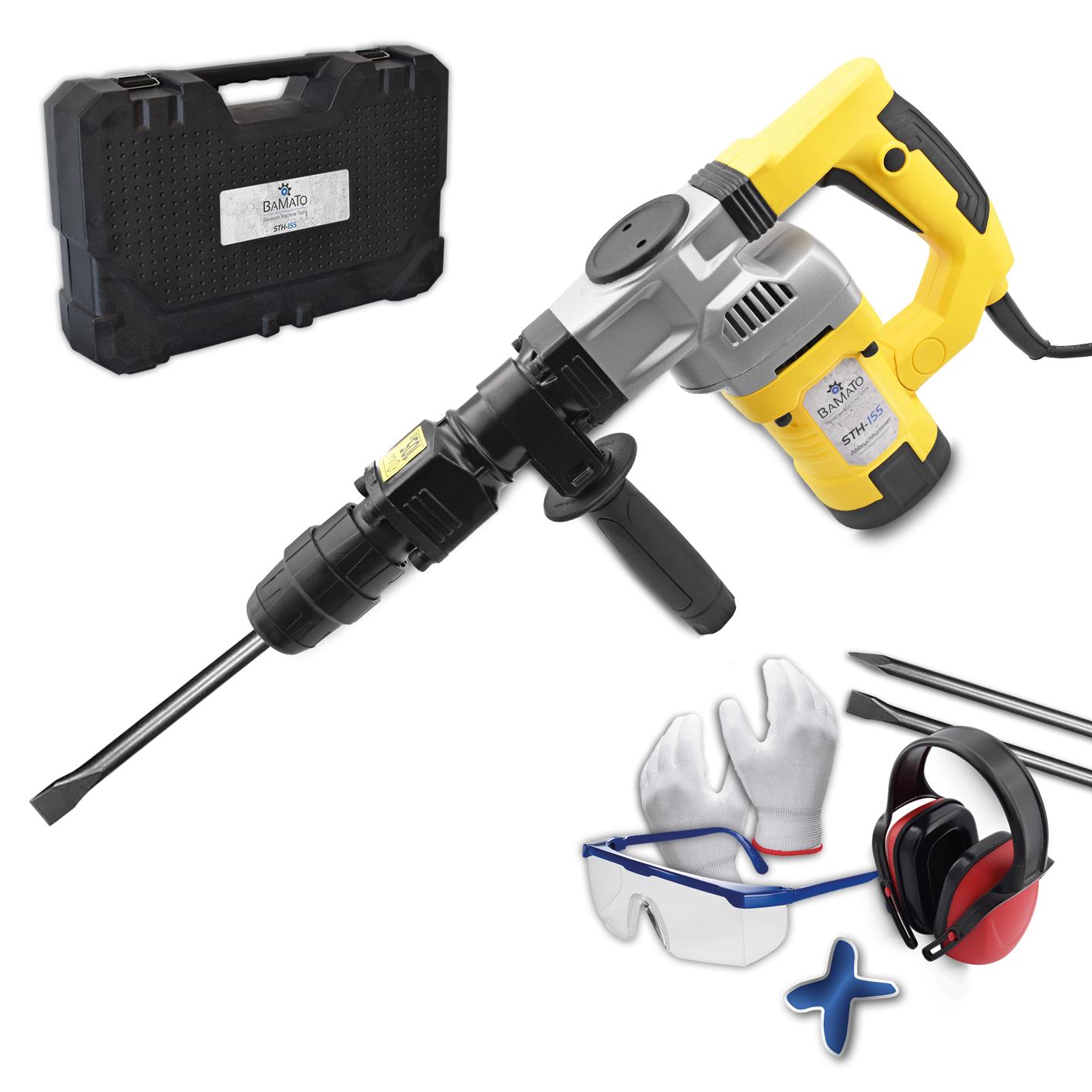 BAMATO Stemmhammer / Abbruchhammer STH-155 mit 7-tlg. Zubeh&ouml;rset 
