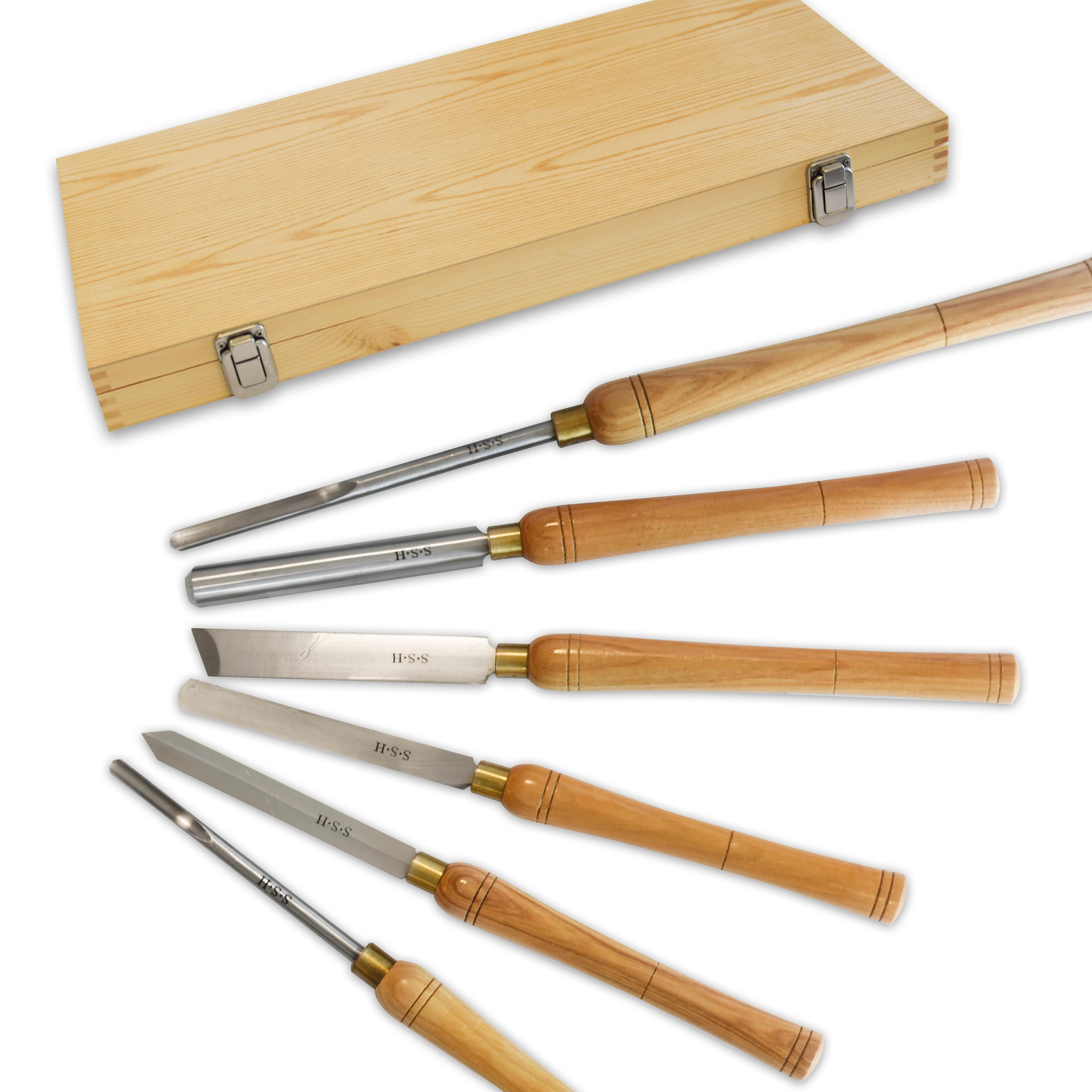 BAMATO HSS-Drechseleisen 6-teilig in Holzbox 