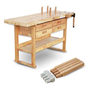 BAMATO Hobelbank WORK-1640 aus Massivholz 