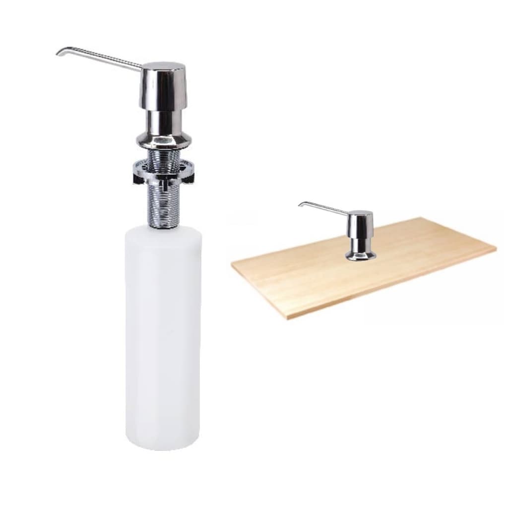 Seifenspender f&uuml;r Einbau in Waschbecken von oben bef&uuml;llbar 130 x 320 x 60 mm - 500ml Chrom 