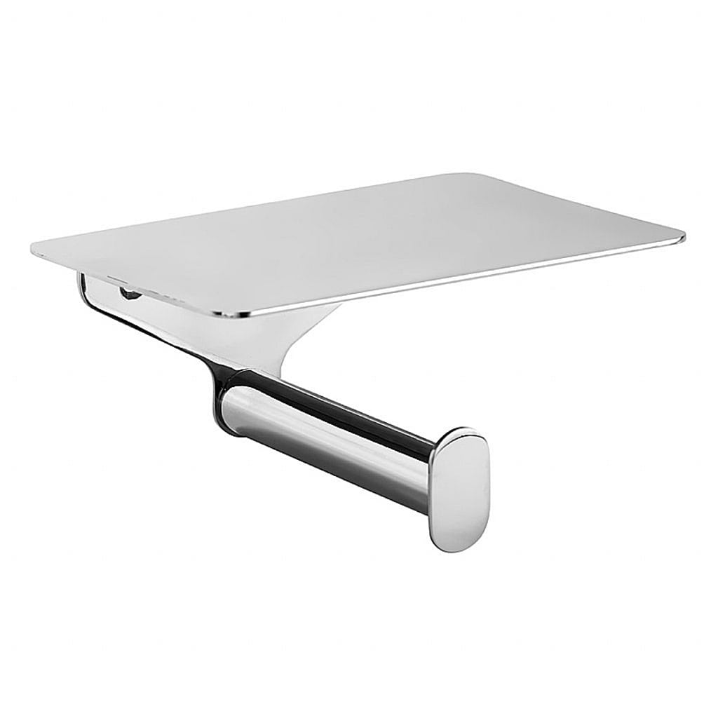 Brillantbad BORGANIC Papierrollenhalter mit Ablage Edelstahl poliert 150x85x115 mm f&uuml;r Bad & WC >> zum Bohren 