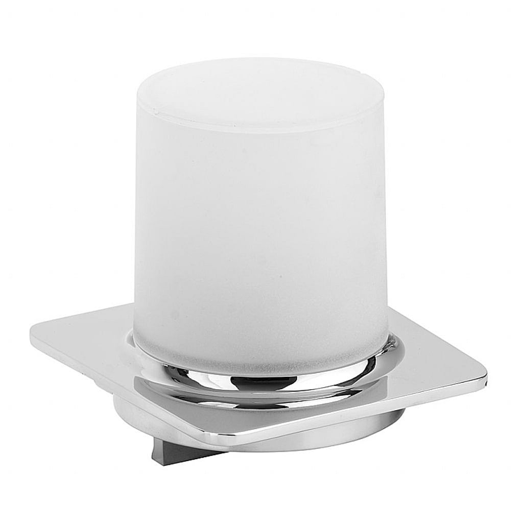 Brillantbad BORGANIC Seifenspender Edelstahl poliert Kunststoff Wei&szlig; 100x115x100 mm, 200 ml f&uuml;r Bad & K&uuml;che >> zum Bohren 