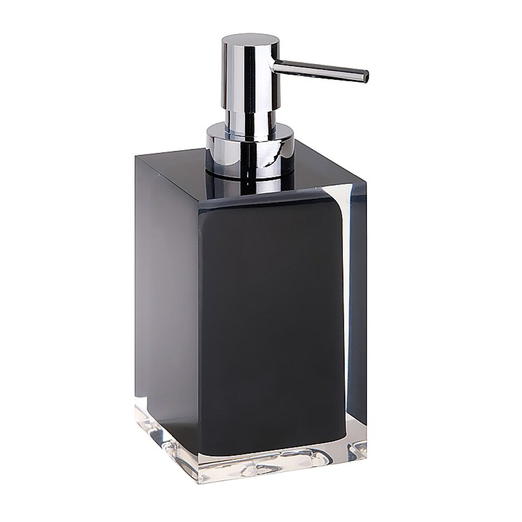 Brillantbad BISTA Seifenspender Polyresin Schwarz 70x172x82 mm, 250 ml f&uuml;r Bad & K&uuml;che >> Freistehend anwendbar 