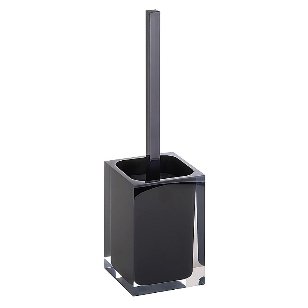 Brillantbad BISTA WC-B&uuml;rstengarnitur Polyresin Schwarz 100x370x100 mm f&uuml;r Bad & WC >> Freistehend anwendbar 