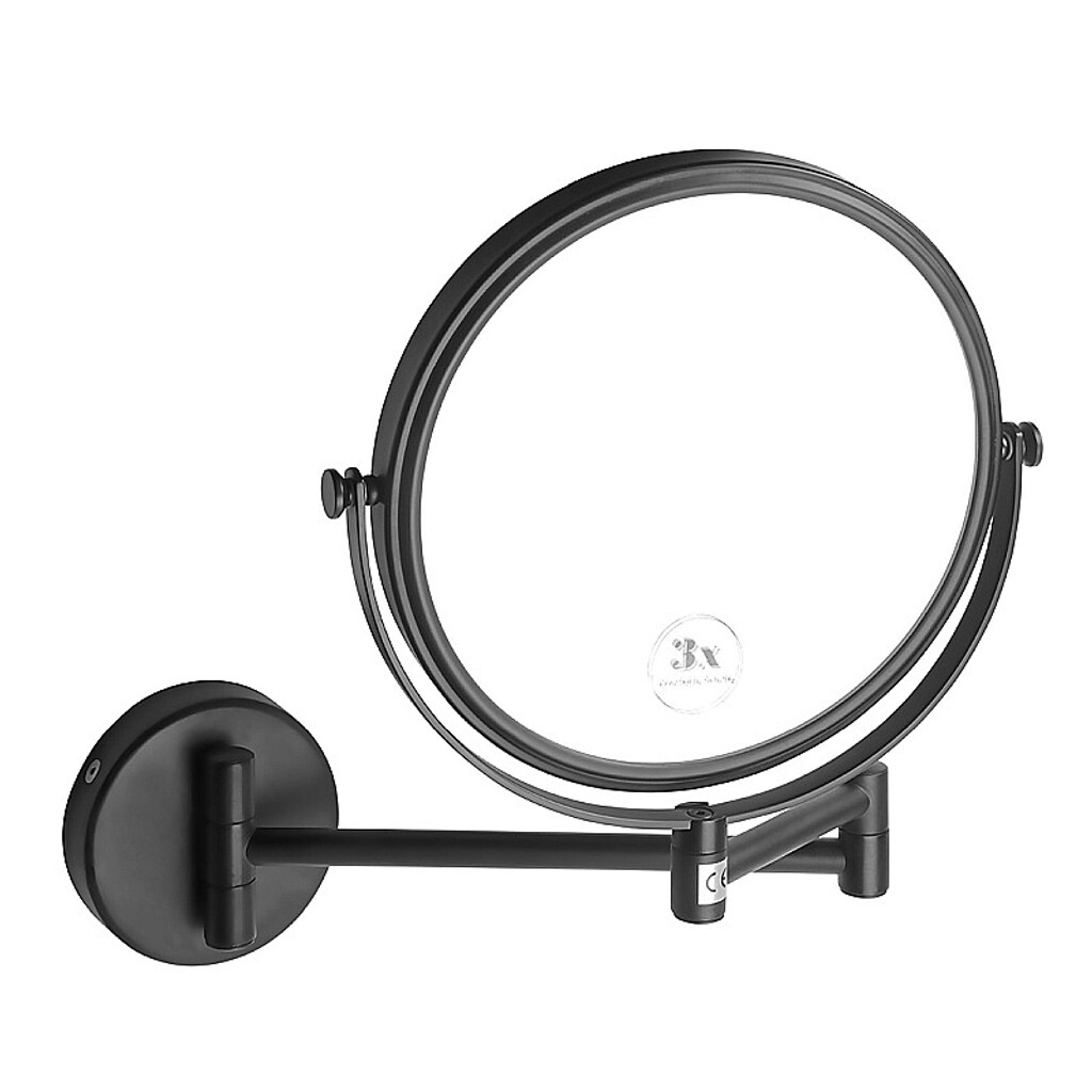 Brillantbad BARK Rasier- & Kosmetikspiegel Messing Schwarz 230x310x450 mm, &oslash;190 mm f&uuml;r Bad & WC >> zum Bohren 