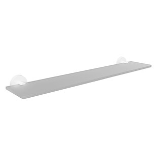 Brillantbad WHITE  Glasablage Messing Weiß 600x55x130 mm für Bad & Küche >> zum Bohren 