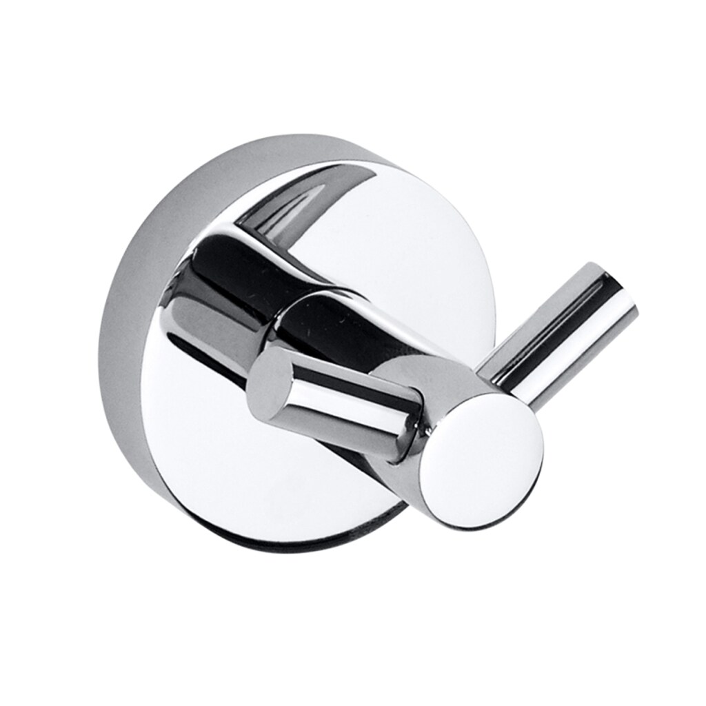 Brillantbad BOMEGA Doppelkleiderhaken Messing Chrom poliert 55x55x50 mm f&uuml;r Bad & K&uuml;che >> zum Bohren oder Kleben* 