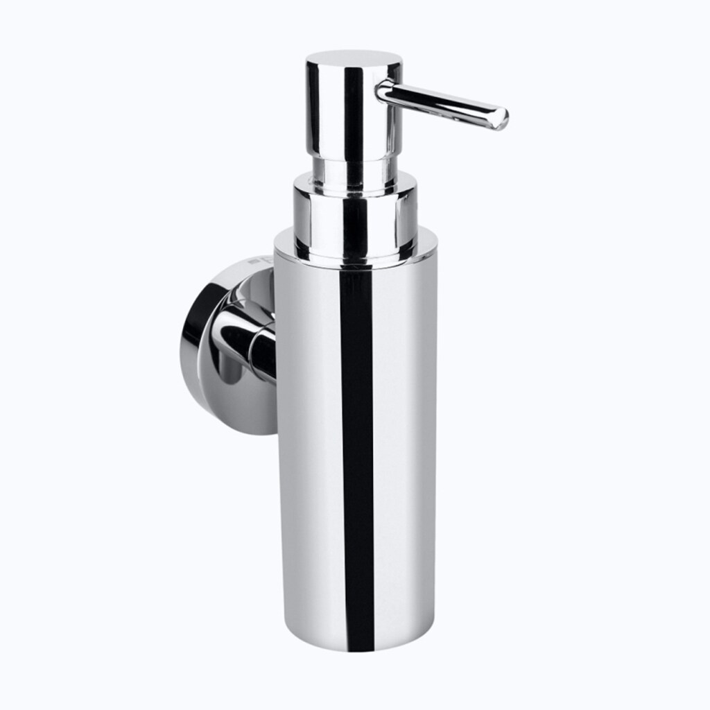 Brillantbad BOMEGA Seifenspender Messing Chrom poliert 55xx175x85 mm, 150 ml f&uuml;r Bad & K&uuml;che >> zum Bohren oder Kleben* 