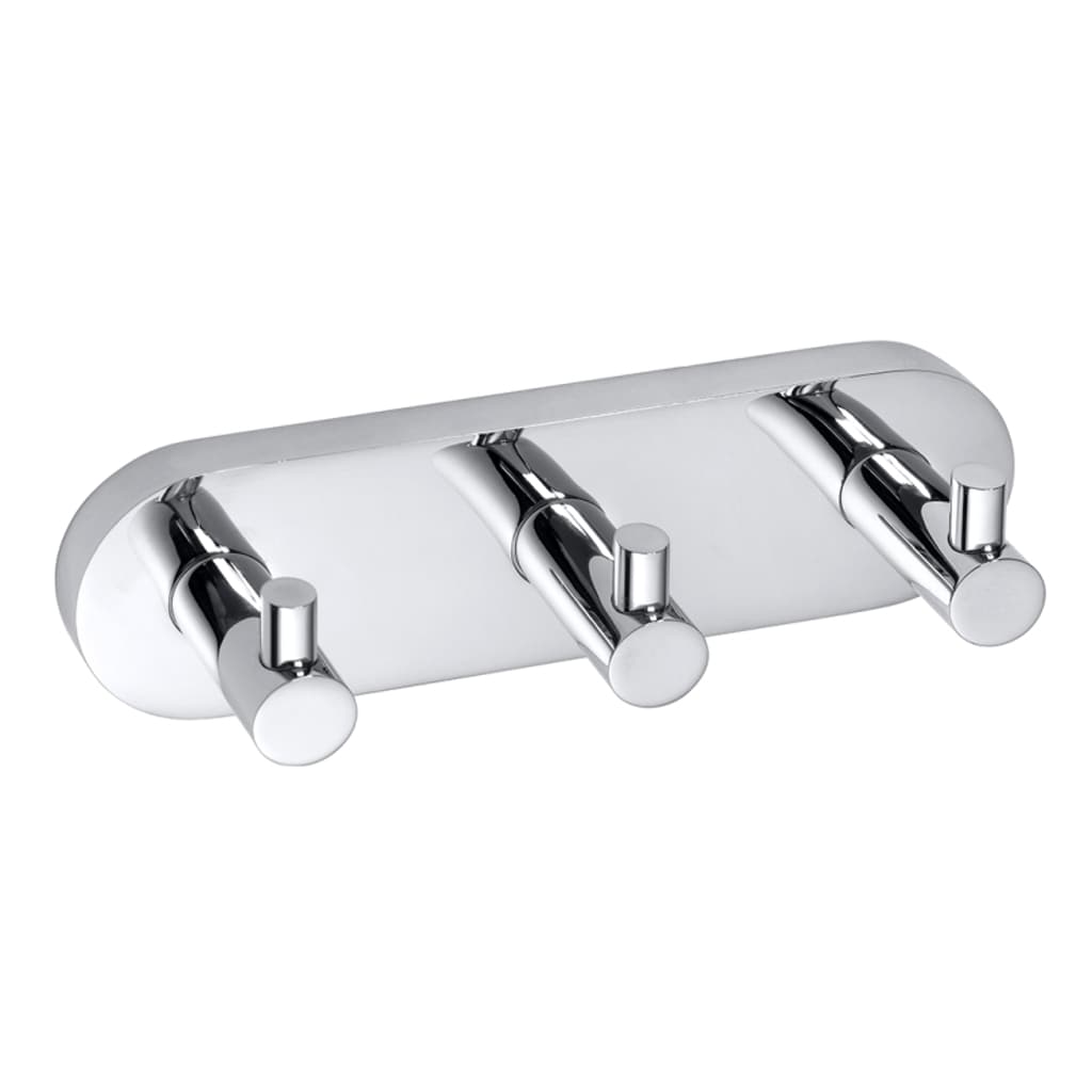 Brillantbad BOMEGA Dreifachhaken Messing Chrom poliert 185x55x50 mm f&uuml;r Bad & K&uuml;che >> zum Bohren oder Kleben* 