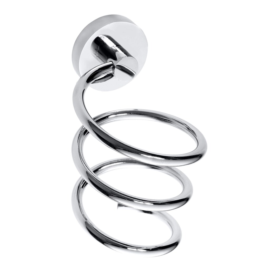 Brillantbad BOMEGA F&ouml;nhalter Spiral Messing Chrom poliert 100x130x125 mm f&uuml;r Bad & WC >> zum Bohren oder Kleben* 