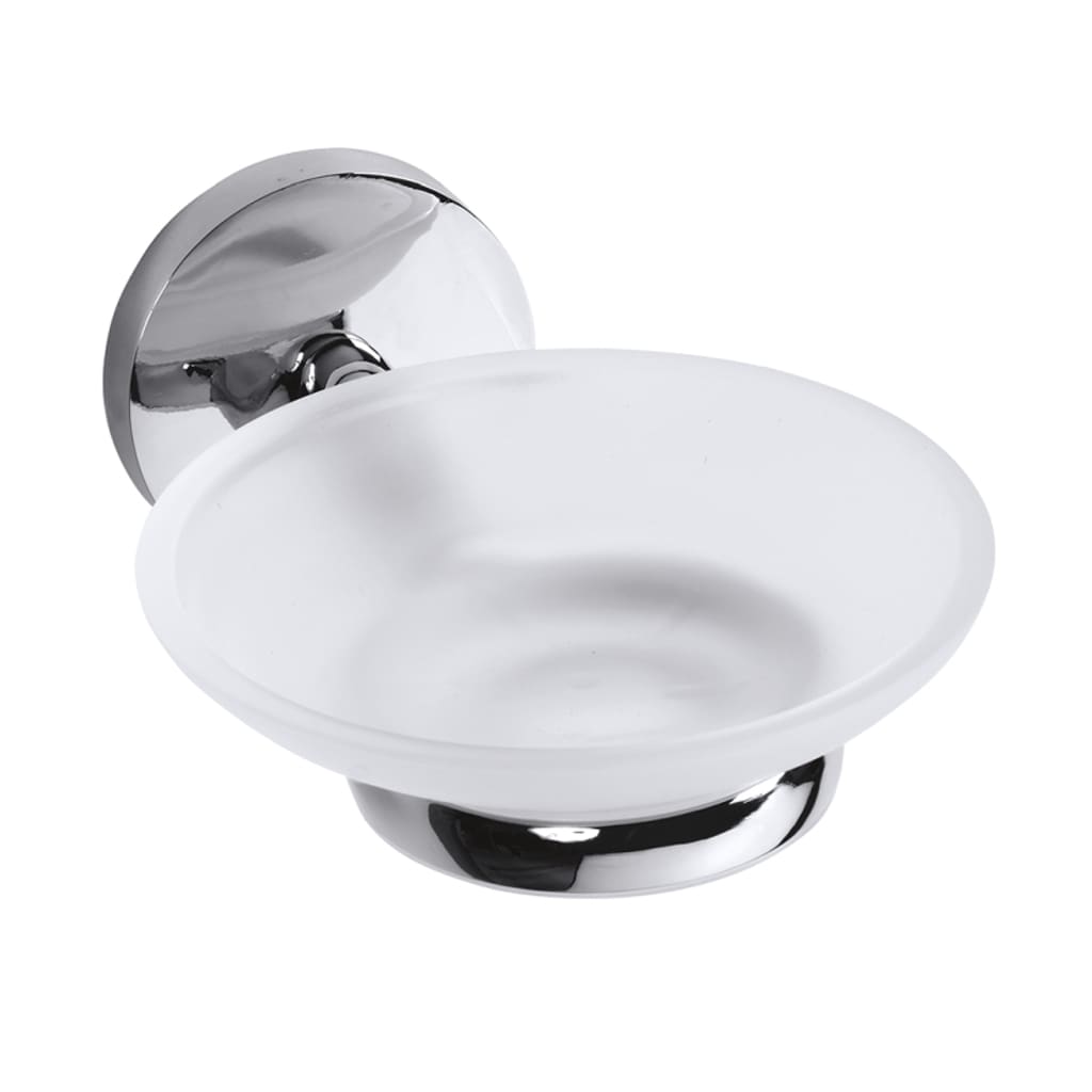 Brillantbad BALFA Seifenhalter mit Glasschale Zink Chrom poliert f&uuml;r Bad & K&uuml;che >> zum Bohren 