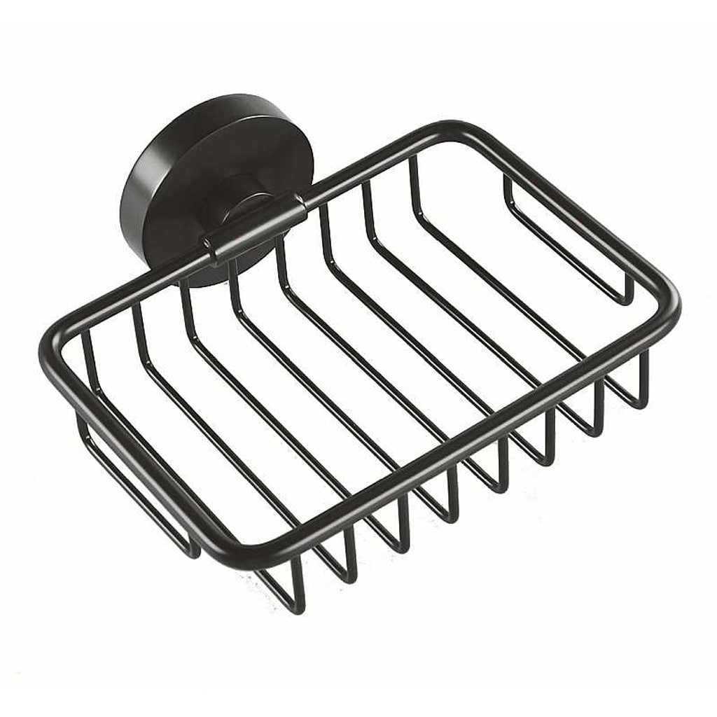 Brillantbad BARK Seifenhalter Messing Schwarz 140x55x125 mm f&uuml;r Bad & K&uuml;che >> zum Bohren oder Kleben* 