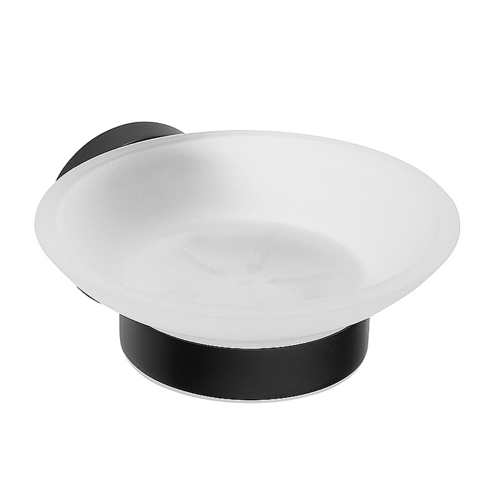 Brillantbad BARK Seifenablage mit Glasschale Messing Schwarz 110x55x129 mm f&uuml;r Bad & K&uuml;che >> zum Bohren oder Kleben* 